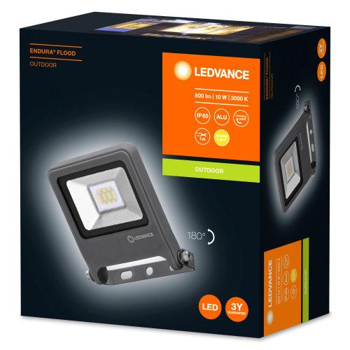 LEDVANCE projecteur LED, lampe pour applications extérieures, 10W blanc chaud, 125,0 mm x 101,0 mm x 29,0 mm, ENDURA FLOOD - Image 4