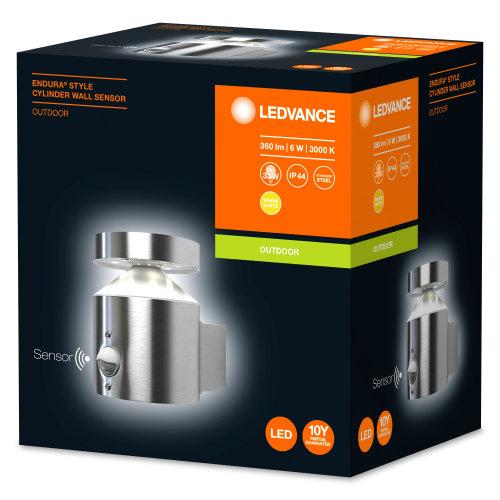 LEDVANCE Applique et plafonnier LED, luminaire pour applications extérieures, détecteur de mouvement intégré, capteur jour-nuit, blanc chaud, 150,0 mm x 102,0 mm x 135,0 mm, CYLINDRE STYLE ENDURA - Image 3