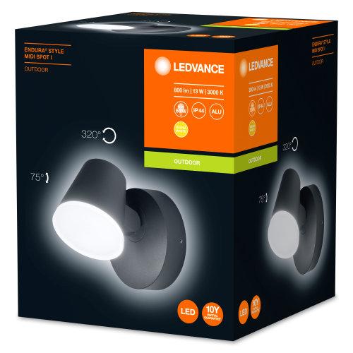 LEDVANCE Applique et plafonnier LED, luminaire pour applications extérieures, blanc chaud, Endura Style Midi Spot I - Image 3