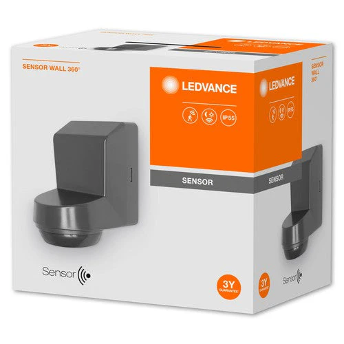 LEDVANCE SENSOR MURAL CAPTEUR DE MOUVEMENT ET DE LUMIÈRE 360 DEGRÉS noir - Image 3